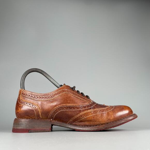BED STU Cobbler Series Women's Size 7.5 Brown Leather Oxford Wingtip Dress Shoes - Picture 5 of 9